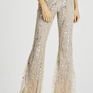 Sequin flare leg pants